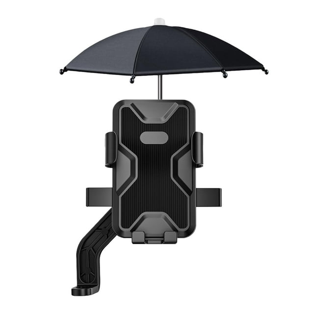 Soporte para teléfono de motocicleta perfke con paraguas negro