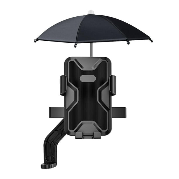 Soporte para teléfono de motocicleta, soporte para teléfono con mini Espejo lateral negro