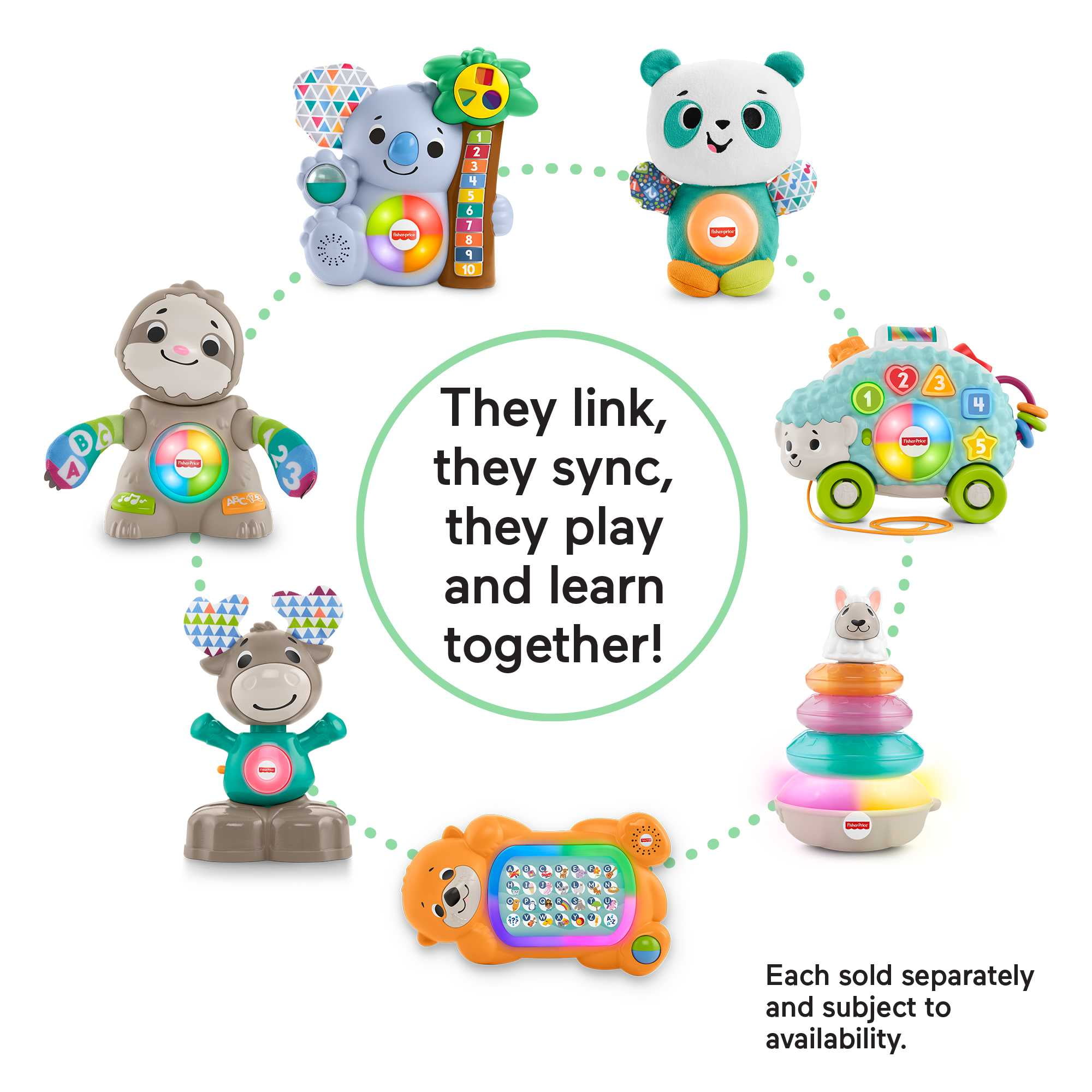 Fisher-Price Linkimals Play Together Panda Interactive Musical Plush Toy for Infant & Toddler