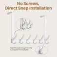 thumbnail image 3 of Domaci Over The Door Hooks with 12 Coat Hooks, Multi Purpose Over The Door Towel Racks for Towel, Coat & Dorm Essentials, White, 3 of 7