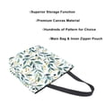 thumbnail image 3 of FORMRS Womens Canvas Tote Bag with Zipper Inner Pocket Shoulder Handbag, Darker Leafy Pattern, 3 of 7