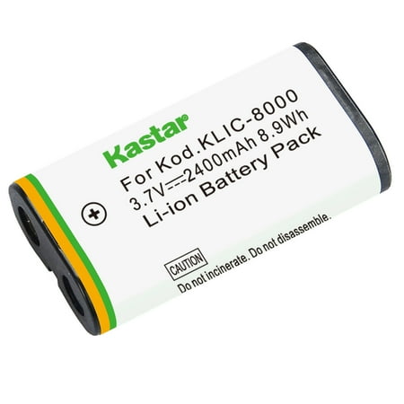 Kastar K8000 Battery 1-Pack Replacement for Kodak KLIC-8000 K8000 Battery Kodak K7600-C K8500-C Charger Kodak Z812 IS Z8612 IS Pocket Video Camera ZX1 Camera