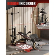 Luku Olympic Weight Bench Set, Multi-Function Bench Press Rack Set with Leg Developer & LAT Pulldown, Foldable Chest Press Bench with Preacher Curl Pad for Home Gym Full Body Workout