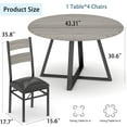 thumbnail image 7 of Soonbuy 5-Piece Round Dining Table Set for 4, Sturdy Wooden Kitchen Table and 4 Upholstered Chairs, Space-Saving Circle Dinner Table Set for Apartment, Small Dining Room, 7 of 7
