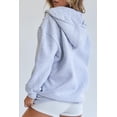 thumbnail image 3 of Sudadera con capucha moderna, tamaño queen, con cremallera, extragrande, para mujer, gris, XL, 3 of 6