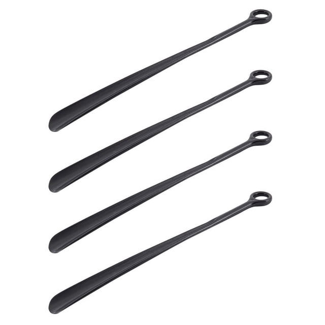 18.5 Pulgada Asa Extra Larga de Plástico Calzador Cuerno Calzador Flexible Fácil , Ayuda Antideslizante, 4x Negro