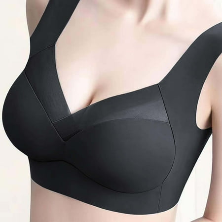 FANGMONE Bras for Women No Underwire Strapless Bra Lift Push up Bras for Plus Size Full Coverage Back Front Closure Sport Bras Workout Tops with Built in Bras Wireless Clothes Sale Clearance