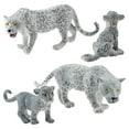 thumbnail image 1 of 4 Pcs Figurines de Léopard des Neiges en PVC Miniatures d'Animaux Sauvages pour Clooection, 1 of 8