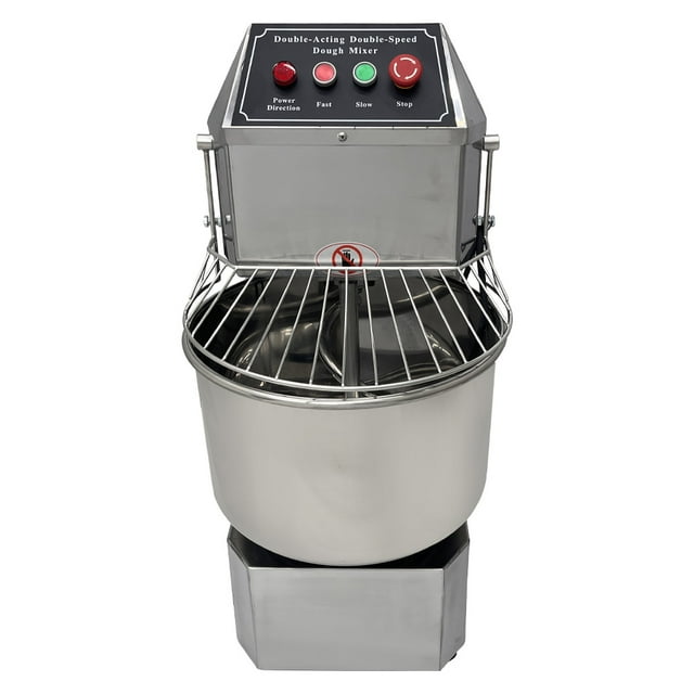 Mélangeur de Pâte Électrique à Double Action à Double Vitesse de 30 L, Machine de Mélange de Farine en Acier Inoxydable 110 V