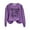Purple, variant on Lroveb Halloween Sweatshirts for Women Fashion Witch Way To The Wine Printed Round Neck Off Shoulder Long Sleeve Sweatshirt Top Graphic Sweatshirt