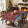 thumbnail image 3 of Nanqianyi Plaid Christmas Village Tablecloth 52x70 Inch,Waterproof Stain Resistant Dining Table Cover, 3 of 7