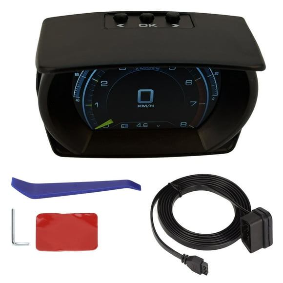 Pantalla HUD para vehículo negro multifunción OBD HUD calibre 9 alarma conducción segura para OBD II coche compacto