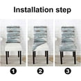 thumbnail image 4 of Rustic Dining Chair Slipcovers Set of 6 Green Barn Wooden Wall Planking Square Old Solid Wood Slats Rustic Shabb Super Fit Stretch Removable Washable Short Dining Chair Protector Cover, 4 of 5