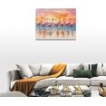 thumbnail image 4 of HFDF Pink Flamingo Canvas Wall Art Tropical Flamingo Coastal Blue Ocean Sunrise Pictures Decor Beach Sunset Painting Modern Prints Artwork for Home Bathroom Living Room Office 14x11inch Framed, 4 of 6