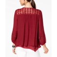 thumbnail image 2 of Style & Co Women's Lace-Yoke Handkerchief-Hem Top (XL), 2 of 2