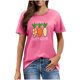 thumbnail image 1 of Mujeres Manga Corta de Verano Tops Pascua Impresa Cuello Redondo, Blusa de Moda Casual para la Primavera, 1 of 5