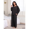 thumbnail image 6 of MINTREUS Women's Pajama Set Long Sleeve Sleepwear Set Soft Two Piece Matching Set with Pockets, 6 of 6