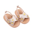thumbnail image 4 of Baby Toddler Infant Girls PU Leather Soft Open Toe Summer Sandals Princess Flower Flat Shoes, 4 of 7