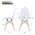 thumbnail image 2 of Magshion Modern Dining Chairs Set of 2, Shell Lounge Chairs with Wood Legs, for Kitchen Dining Living Room, White, 2 of 9