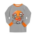 thumbnail image 5 of Hessimy Toddler Boys Girls Spring Summer Crewneck Long Sleeve Ocean cartoon Print Sweatshirt & Pants Cute Set（Grey，3-4 Years）, 5 of 6