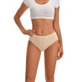 thumbnail image 2 of INNERSY Women's Cotton Jacquard Underwear Breathable Hipster Panties 3 Pack(M,Natural), 2 of 8