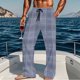 thumbnail image 1 of Pantalones de pijama largos para hombre, informales, con estampado a cuadros, holgados, deportivos, elásticos, rectos, vintage, con bolsillos, 1 of 6