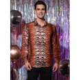 thumbnail image 2 of Unique Bargains Men's Animal Print Party Vintage Shirts Tiger Print M, 2 of 6