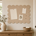 thumbnail image 2 of Thick Scalloped Border Felt Bulletin Board,0.03in, Peel And Stick Rectangular Display Board, Nail Free Wall Decor for Bedroom, Office And Kitchen, 2 of 8