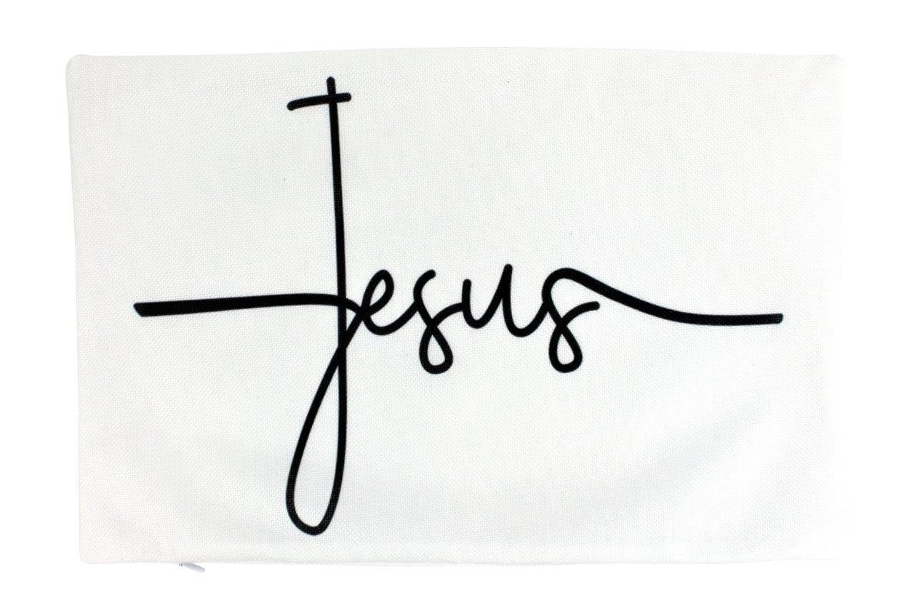 Jesus Pillow Cover | Gospel Pillow | 18x12 Pillow cover | Home Decor | Primitive Decor | Rustic Farm | Farmhouse Decor | Throw Pillows