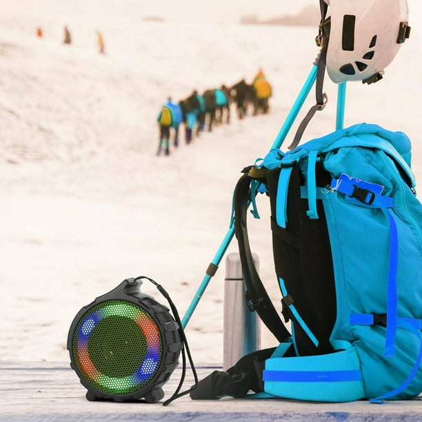 Altavoz Bluetooth, altavoz Bluetooth con luz de colores, altavoz para montañismo al aire libre, altavoz colgante portátil, altavoz Bluetooth inalámbrico de alta potencia y larga duración. Altavoces Bl