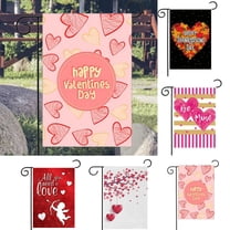YujiCraft Double Sided Valentine Garden Flag 12 x 18 inches, Love Heart Outdoor Decoration, Vertical Yard Flag for Festival, Home Decor,A