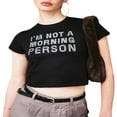 thumbnail image 1 of OUSITAID T-shirts Courts Ajustés d'Été pour Femmes Manches Courtes Col Rond Imprimé Lettre, 1 of 7