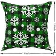 thumbnail image 3 of Christmas Snowflake Throw Pillow Covers 18x18 In Set of 2 Winter Green and Black Buffalo Plaid Outdoor Decorative Pillows Cover Xmas Checkered Holiday Farmhouse Cushion Case for Bed Couch Sofa Decorr, 3 of 6
