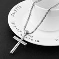 thumbnail image 4 of HZMAN Athletes Cross Necklace by Pendant Sports Stainless Steel Baseball and Baseball Bat Cross Necklace (Silver - PH 4:13), 4 of 8