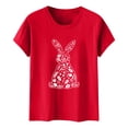 thumbnail image 4 of Tauxra Hauts d'Été à Manches Courtes pour Femmes, T-Shirts à Col Rond pour Femmes, Blouse T-Shirt Décontractée à Imprimé de Pâques, 4 of 6