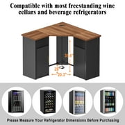 Corner Bar Cabinet with Fridge Space, Corner Coffee Bar Station for Home