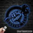 thumbnail image 3 of Craftnamesign Custom Hammer Carpenter Metal Wall Art LED Light, Custom Woodworking Name Sign, 3 of 5