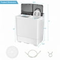 thumbnail image 3 of Costway 26lbs Portable Semi-automatic Washing Machine W/Built-in Drain Pump Grey, 3 of 10