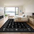 thumbnail image 3 of ODIKA 9'x12' Washable Area Rug Non-Slip, Chair-Friendly Gothic Ghost Skull Vintage Scatter Faces Horror Scroll for Dining Room, Basement, Large Office, 3 of 7