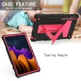 thumbnail image 3 of Dteck Galaxy Tab S7 Case 2020 , Heavy Duty 3 in 1 Hybrid Rugged Shockproof Case with Kickstand S Pen Holder for Samsung Galaxy Tab S7 11 inch Model SM-T870/T875/T878, Black + Rose, 3 of 5