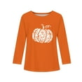 thumbnail image 5 of Abcomgle Girls Halloween Shirts Size 7-8 Spooky Pumpkin Print Tee Shirts for Girls Crewneck Long Sleeve Shirts for Kids Girls Fall Funny Holiday Top for Girls,8-9 Years, 5 of 5