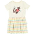 thumbnail image 3 of Inktastic Cute Smiling Valentine's Day Otter with Heart Girls Toddler Dress, 3 of 5
