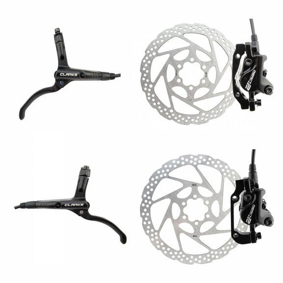 Clarks React 2 Hydraulic Disc Brake Kit Pair Post/IS Mount 180/160mm Mineral Oil