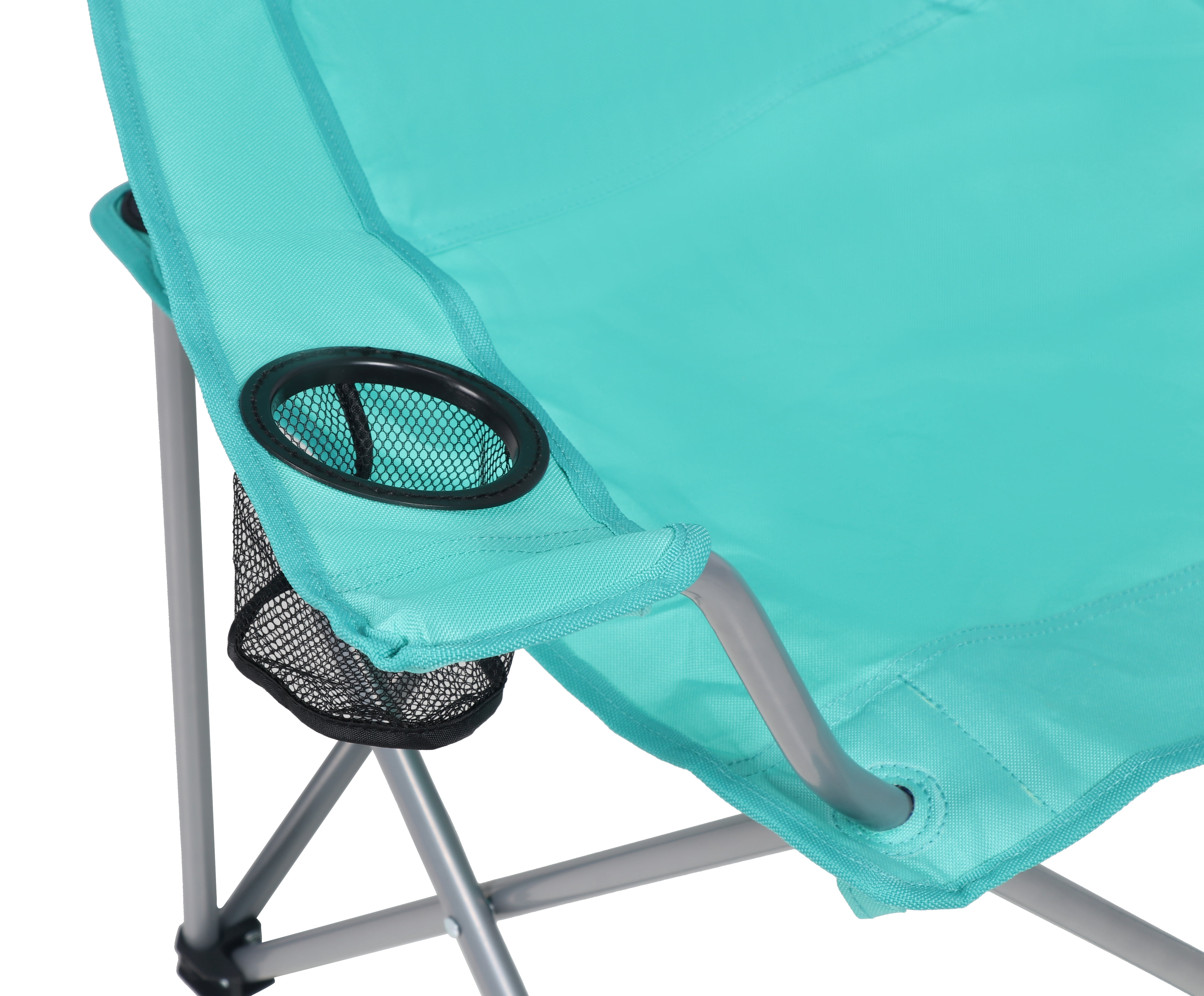 Ozark Trail Quad Folding Camp Chair with Cup Holder, Green Sea
