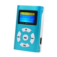 USB Mini MP3 Player LCD Screen Support 32GB Micro SD TF Card Blue