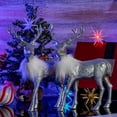 thumbnail image 3 of Ornativity Silver Glitter Christmas Reindeer Holiday Party Wood Deer Figurine Dinner Decorations, 3 of 8