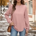 thumbnail image 7 of Women's Fashion Women's Lightweight Long Sleeve Pullover With Pockets Preppy Graphic Hoodie, Solid Color Fall Winter Sweatshirt with Button Details for Stylish Outfits,Pink,M, 7 of 7
