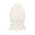 thumbnail image 6 of Heisall Womens Summer Tops Halter Neck Backless Tie Detail Sexy Y2K Style Solid Color Fashion Blouses, 6 of 8