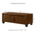 thumbnail image 3 of Modern Faux Leather Storage Bench, Flip Top Button Tufted Ottoman For Living Room Bedroom Entryway, 3 of 15