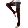 thumbnail image 1 of Women Yoga Stockings Open Heel Ribbed Knit Thigh High Leg Warmers for Ballet Dancing Lounging, 1 of 8